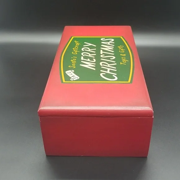Restoration Hardware "Santa's Giftcraft Merry Christmas Toys & Gifts" Wood Box - Picture 4 of 12